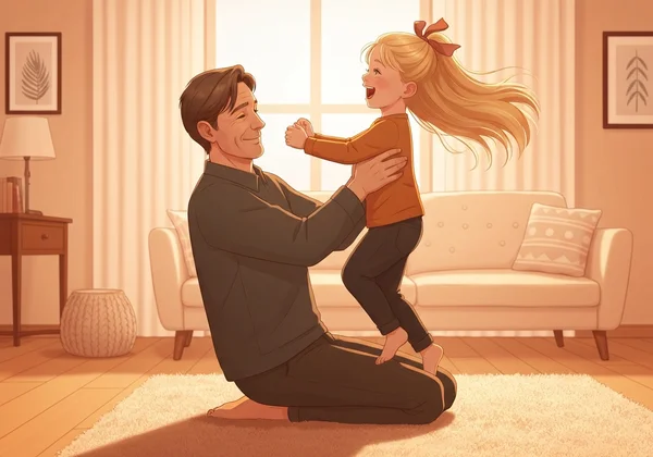 Genitore e figlio che si connettono con empatia