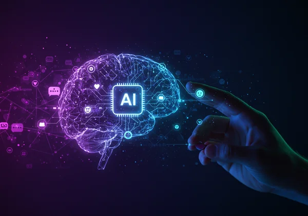 AI analyzing empathy data for personalized insights.