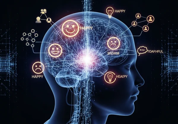 Brain processing emotions, like an operating system.