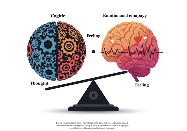 Abstract representation of balanced cognitive and emotional empathy.