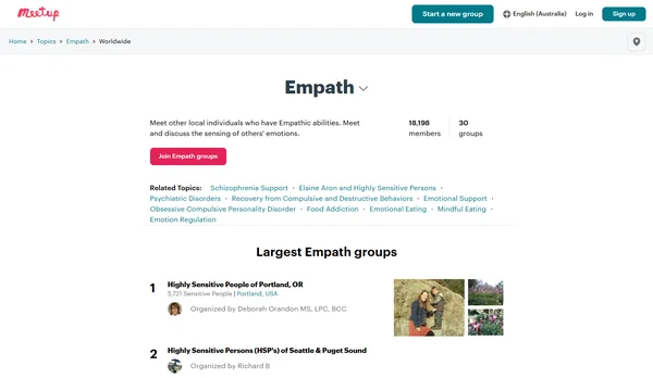 Meetup Empath Groups